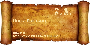 Hers Mariann névjegykártya
